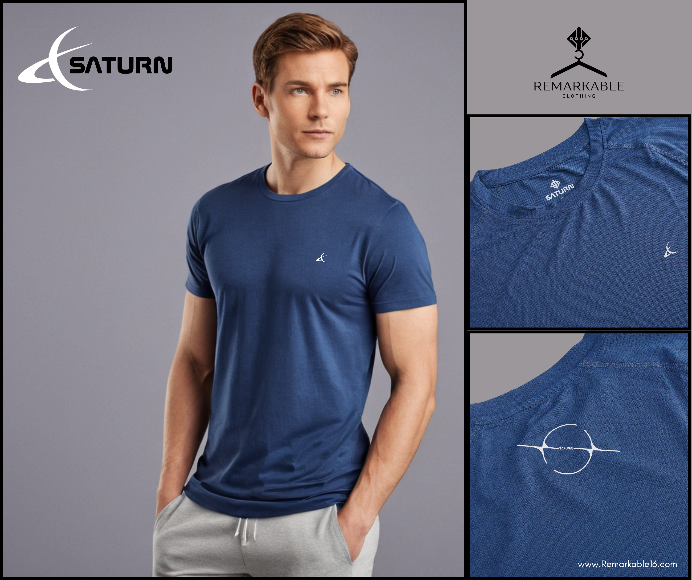 SATURN Compression Sports Tshirt ST1 Blue