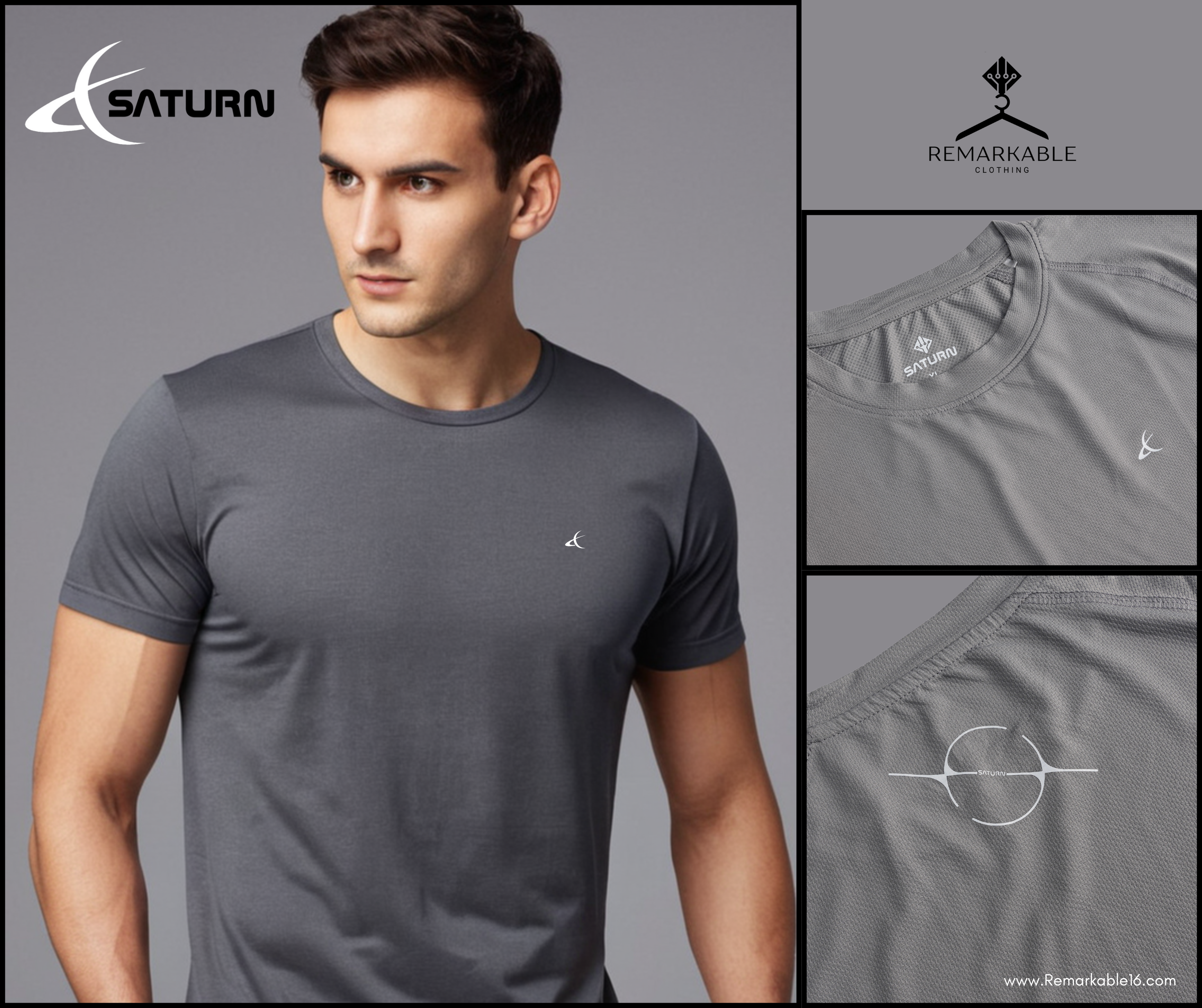 SATURN Compression Sports Tshirt ST1 Silver